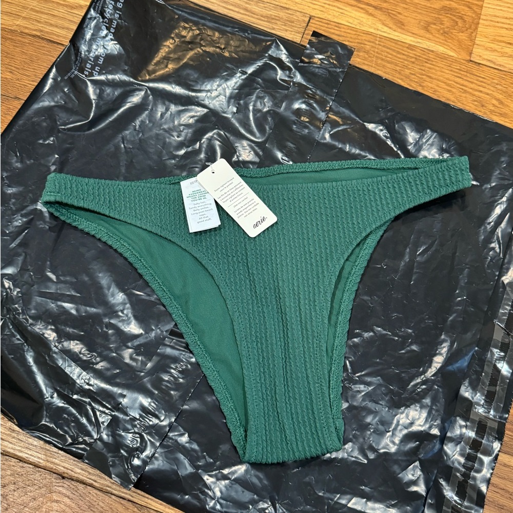 Aerie Green Textured Bikini Bottom